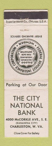Matchbook Cover - City National Bank Charleston WV