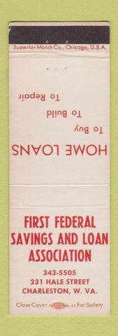 Matchbook Cover - First Federal Savings and Loan Charleston WV