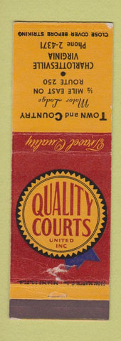 Matchbook Cover - Town and Country Motor Lodge Charlottesville VA Quality Courts