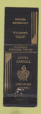 Matchbook Cover - Hotel Carroll Lynchburg VA WEAR