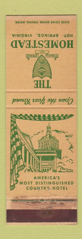 Matchbook Cover - The Homestead Hot Springs VA WEAR