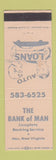 Matchbook Cover - Bank of Man WV