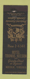 Matchbook Cover - Hotel Thomas Nelson Norfolk VA