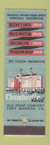 Matchbook Cover - Chamberlain Hotel Fort Monroe VA