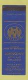 Matchbook Cover - Johnson's Motel Restaurant Wytheville VA BLUE
