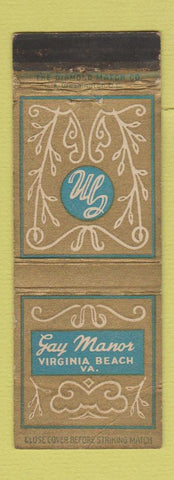 Matchbook Cover - Gay Manor Virginia Beach VA WEAR