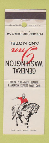 Matchbook Cover - General Washington Inn Motel Fredericksburg VA