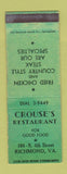 Matchbook Cover - Crouse's Restaurant Richmond VA WEAR