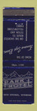 Matchbook Cover - Park L Hotel Rock Springs WY