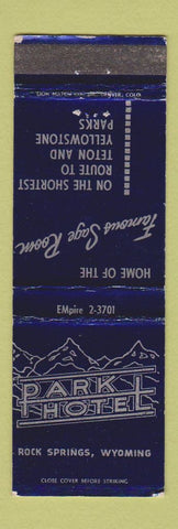 Matchbook Cover - Park L Hotel Rock Springs WY