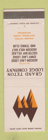 Matchbook Cover - Grand Teton Lodge Company National Park WY
