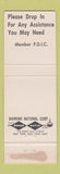 Matchbook Cover - Chemical Bank South Charleston WV WEAR