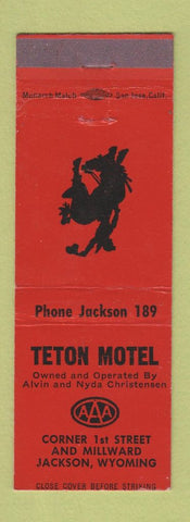 Matchbook Cover - Teton Motel Jackson WY low phone #