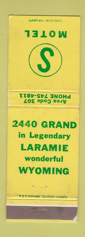 Matchbook Cover - S Motel Laramie WY WEAR