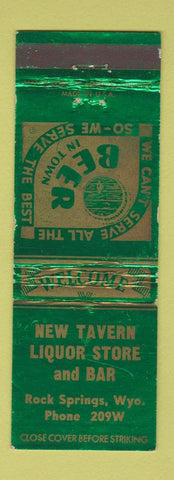 Matchbook Cover - New Tavern Liquor Store Bar Rock Springs WY