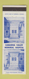 Matchbook Cover - Kanawha Valley Memorial Hospital Charleston WV