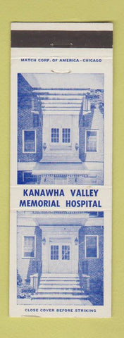 Matchbook Cover - Kanawha Valley Memorial Hospital Charleston WV