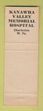 Matchbook Cover - Kanawha Valley Memorial Hospital Charleston WV
