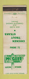 Matchbook Cover - McGee's Foods Jackson WY WEAR low phone #