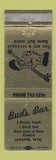 Matchbook Cover - Bud's Bar Laramie WY WEAR