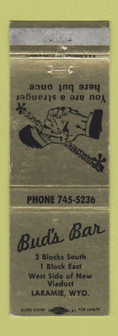 Matchbook Cover - Bud's Bar Laramie WY WEAR