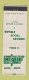 Matchbook Cover - McGee's Foods Jackson WY low phone #