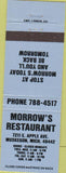 Matchbook Cover - Morrow's Restaurant Muskegon MI