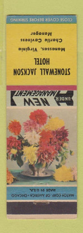Matchbook Cover - Stonewall Jackson Hotel Manassas VA