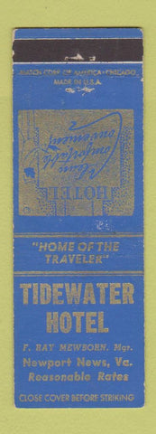 Matchbook Cover - Tidewater Hotel Newport News VA