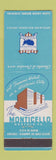 Matchbook Cover - Monticello Hotel Norfolk VA