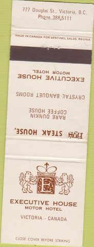 Matchbook Cover - Executive House Victoria BC Canada