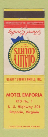 Matchbook Cover - Motel Emporia VA Quality Courts WEAR