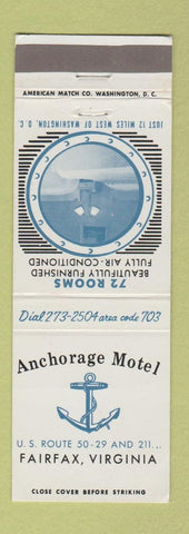 Matchbook Cover - Anchorage Motel Fairfax VA