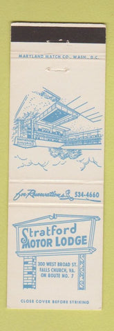 Matchbook Cover - Stratford Motor Lodge Falls Church VA