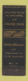 Matchbook Cover - Hotel Warner Virginia Beach VA