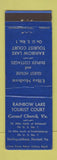 Matchbook Cover - Rainbow Lake Tourist Court Motel Carmel Church VA WEAR
