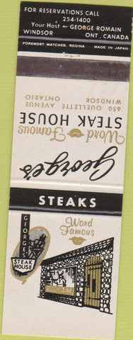 Matchbook Cover - George's Steak House Windsor ON Canada