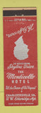 Matchbook Cover - Monticello Hotel Charlottesville VA Thomas Jefferson MAROON