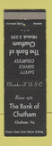Matchbook Cover - Bank of Chatham VA