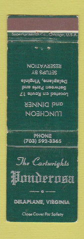 Matchbook Cover - The Cartwrights Ponderosa Delaplane VA WEAR