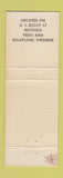 Matchbook Cover - The Cartwrights Ponderosa Delaplane VA WEAR