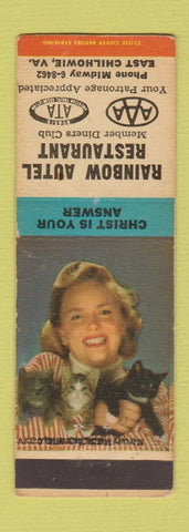 Matchbook Cover - Rainbow Autel Restaurant East Chilhowie VA WEAR