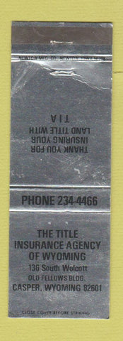 Matchbook Cover - Title Insurance Agency Casper WY WEAR
