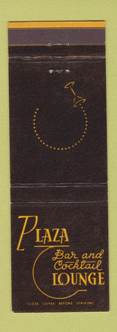 Matchbook Cover - Plaza Bar and Lounge Laramie WY
