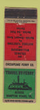 Matchbook Cover - Chesapeake Ferry Hampton Roads VA WORN