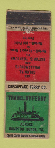 Matchbook Cover - Chesapeake Ferry Hampton Roads VA WORN