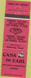 Matchbook Cover - Casa De Earl Mexican Food Phoenix Sun City AZ