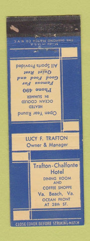 Matchbook Cover - Trafton Chalfonte Hotel Virginia Beach VA WEAR