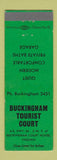 Matchbook Cover - Buckingham Tourist Court Buckingham Court House VA