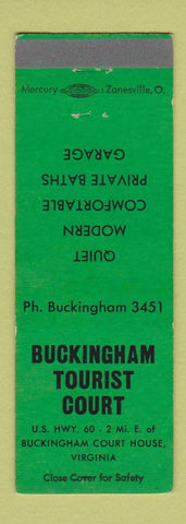 Matchbook Cover - Buckingham Tourist Court Buckingham Court House VA